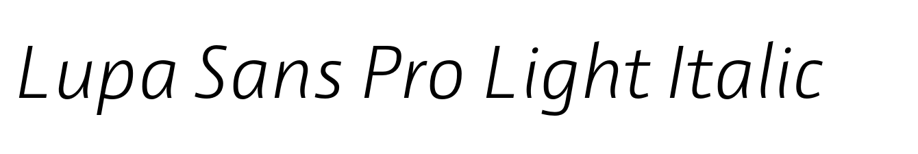 Lupa Sans Pro Light Italic